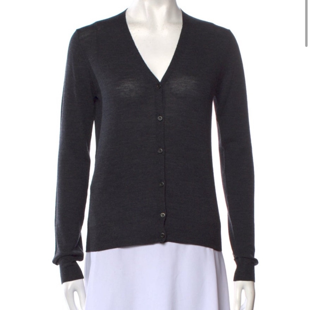 Prada Black V-Neck Cardigan Sweater